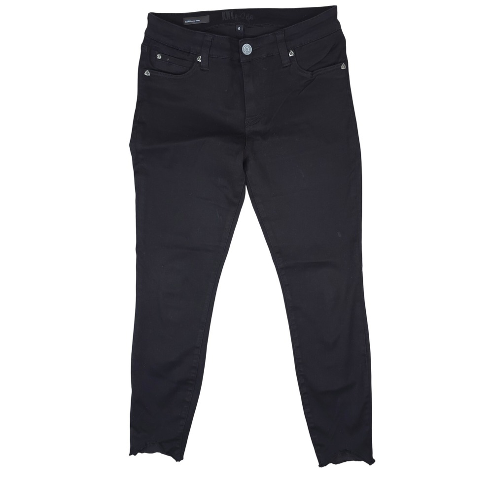 KUT from the Kloth Carlo Ankle Skinny Jeans Women 6 (30x27) Black Raw Hem Casual